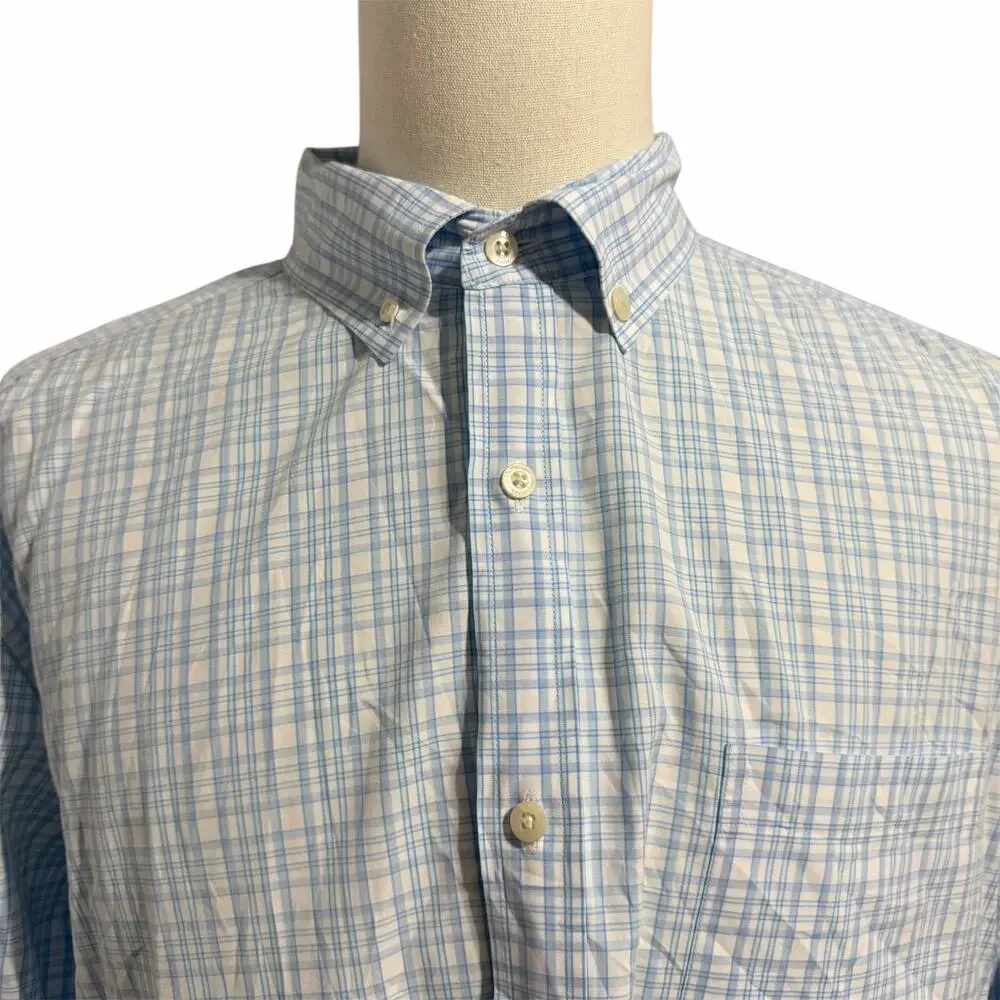 Vineyard Vines Shep & Ian Men Blue White Murray Shirt Plaid Sz XL Preppy Classic